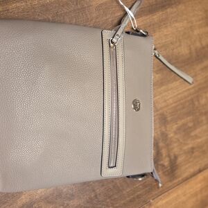 Elegant Gray Leather Crossbody Bag